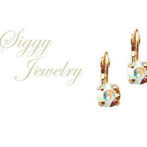 Swarovski® Crystal AB Dainty Drop Earrings, 6mm